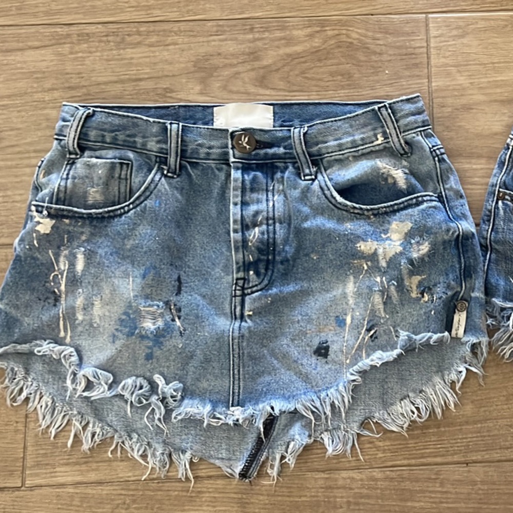 One teaspoon denim mini skirt